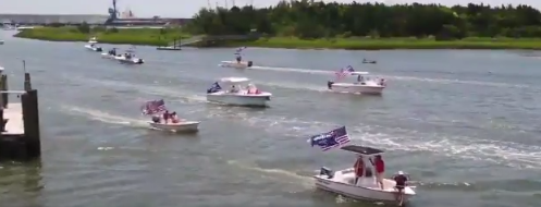 Boaters along Crystal Coast parade in support of Trump
